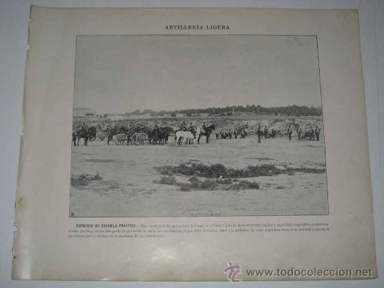 Militaria: 3 ANTIGUAS AUTOTIPIAS (LAMINAS)  ARTILLERIA LIGERA - FINALES DEL SIGLO XIX PRINCIPIOS DEL XX - MIDEN