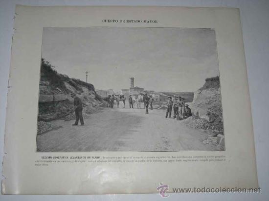 Militaria: 3 ANTIGUAS AUTOTIPIAS (LAMINAS)  CUERPO DE ESTADO MAYOR - FINALES DEL SIGLO XIX PRINCIPIOS DEL XX -