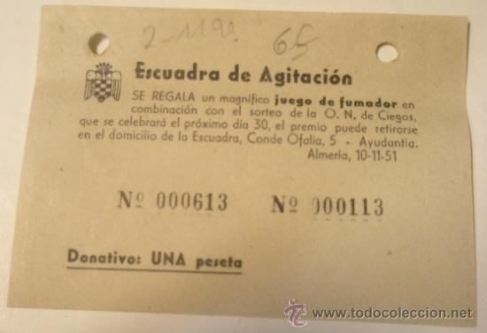 Militaria: Boleto de sorteo del SEU, 1951 - Foto 1