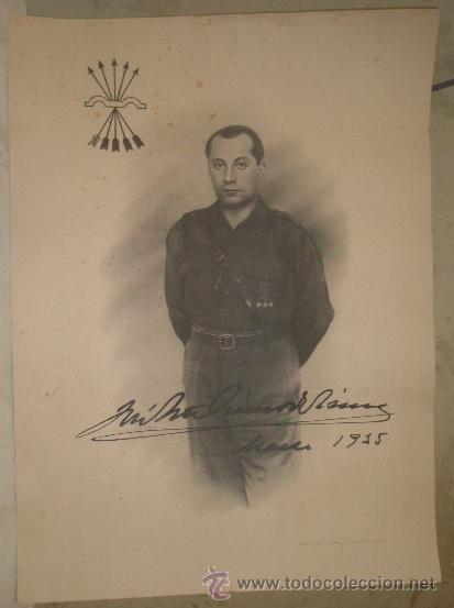 Militaria: L&aacute;mina de Jose Antonio, mide 43 x 32 cms