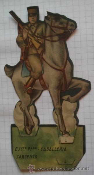 Militaria: Soldados del Ej&eacute;rcito Popular en cart&oacute;n, Sargento, Caballer&iacute;a