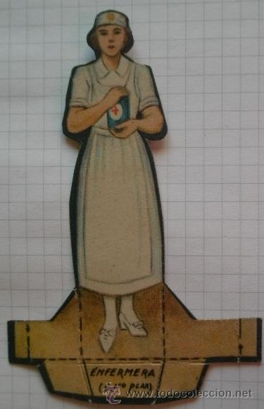 Militaria: Soldados del Ej&eacute;rcito Popular en cart&oacute;n, Enfermera