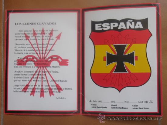 Militaria: Folleto de la Hermandad de la Divisi&oacute;n Azul de Santander. Ver mas fotos