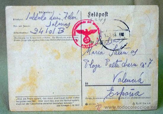 Militaria: FELDPOST, RUSIA A VALENCIA, CARTA DE SOLDADO A MADRE, 1943