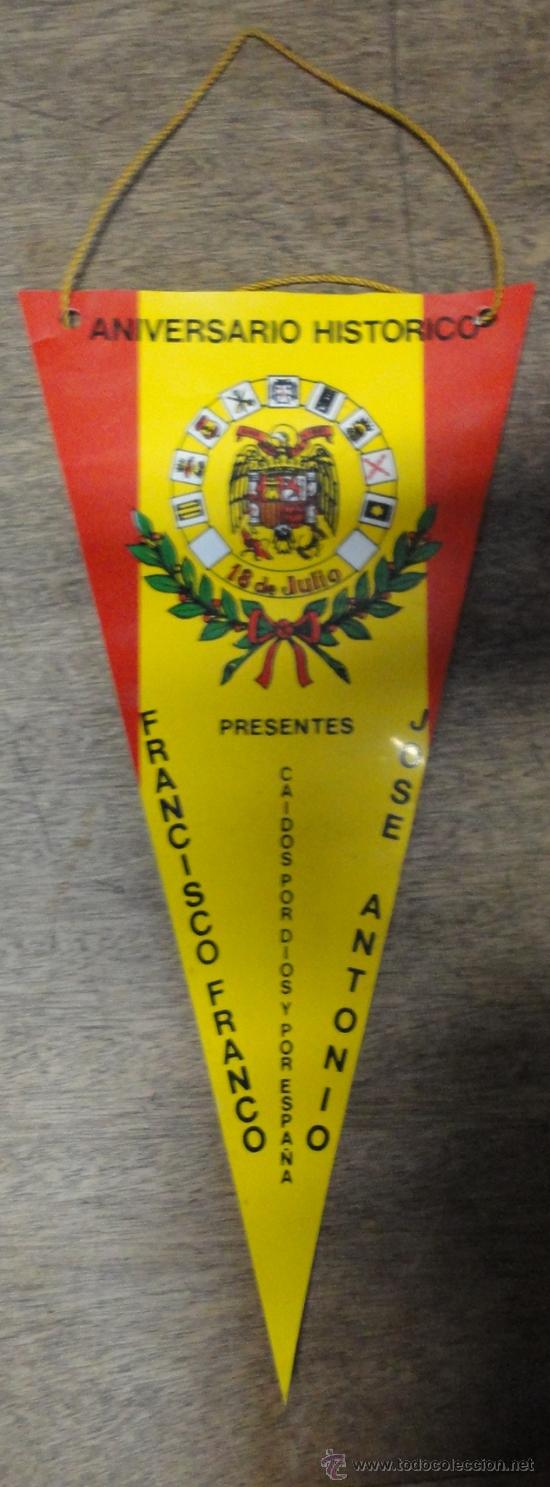 Militaria: Bander&iacute;n de pl&aacute;stico, Aniversario Hist&oacute;rico 18 de julio.