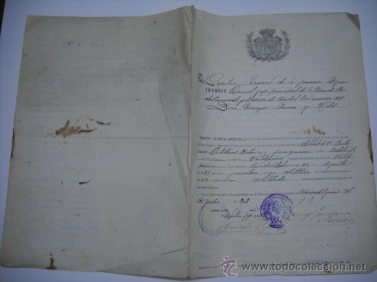 Militaria: CONCESION DE LICENCIATURA ABSOLUTA POR EL CORONEL DE LA ZONA DE RECLUTAMIENTO DE CIUDAD REAL 1909