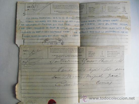 Militaria: 1921  DOS TELEGRAMAS SOBRE INCORPORACION A NUEVO DESTINO DE MILITAR Y FAMILIA