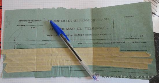 Militaria: Telegrama del a&ntilde;o 1939. - Foto 1