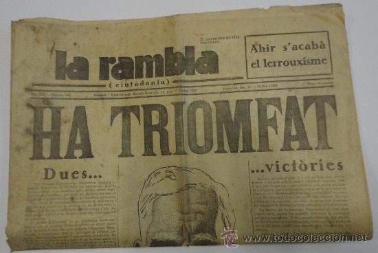 Militaria: Peri&oacute;dico 'La Rambla', 21 de noviembre de 1932.