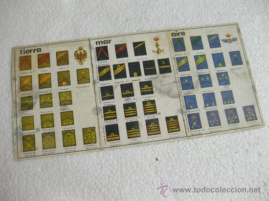 Militaria: TRIPTICO CON LAS DIVISAS DE LOS EJERCITOS DE TIERRA MAR Y AIRE - 1977 - Foto 3