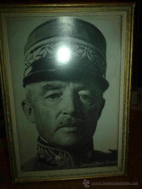 Militaria: Fotografia del General Henri Guisan. 16 x 11 cm. Enmarcada. 2&ordf; Guerra Mundial.