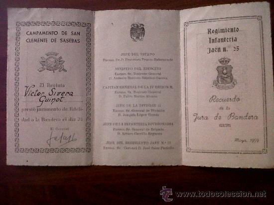 Militaria: RECUERDO JURA DE BANDERA CAMPAMENTO DE SAN CLEMENTE SASEBAS-MAYO
