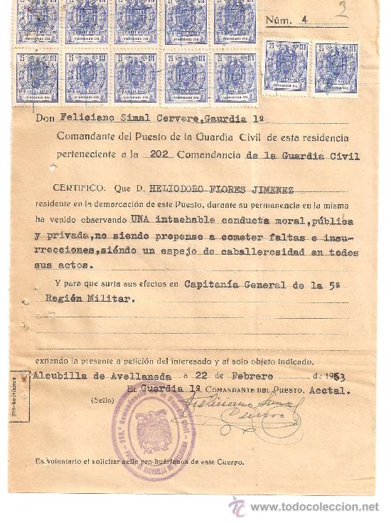 Certificado de buena conducta emitido por guard - Vendido 