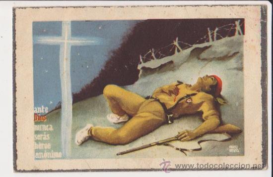 Militaria: Ante Dios nunca seras heroe anonimo,Graficas Laborde y Labayen -Tolosa,autorizado por prensa y