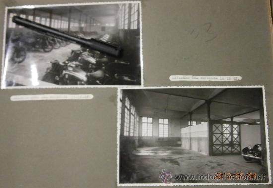 Military Antiques: Lote de dos fotos de 17.5 x 11.5 cms, aparcamiento y lavadero de la Policia Armada, 15.12.42