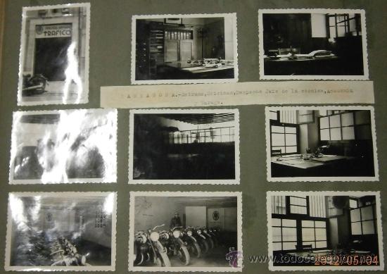 Military Antiques: Lote de 9 fotos de Tarragona, entrada oficinas, despacho jefe de la secci&oacute;n, academia y garaje,
