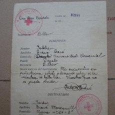Militaria: HOJA DE NOTICIAS COMITE INTERNACIONAL CRUZ ROJA ESPAÑOLA 1938 , DEUSTO - BILBAO , MANRESA . Lote 32973908