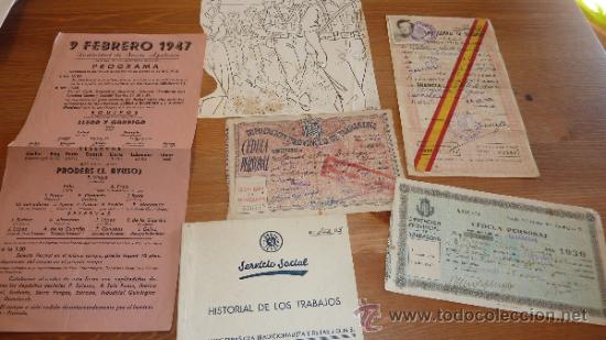 Militaria: Lote de papeles militares y de falange, a&ntilde;os 40. originales