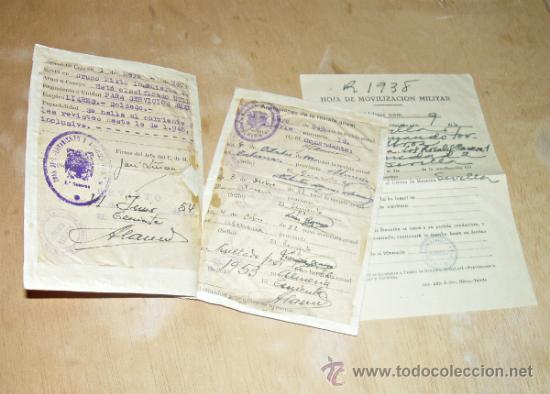 Militaria: CARTILLA Y HOJA MOVILIZACI&Oacute;N. REEEMPLAZO 1938. TABERNAS, ALMER&Iacute;A. INGENIEROS.