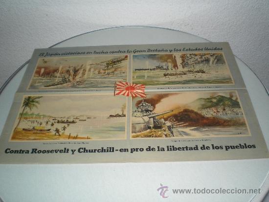 Militaria: POSTER DE TAMA&Ntilde;O 59X41ORIGINAL  DE PROPAGANDA JAPONESA  DE LA SEGUNDA GUERRA MUNDIAL EN ESPA&Ntilde;OL
