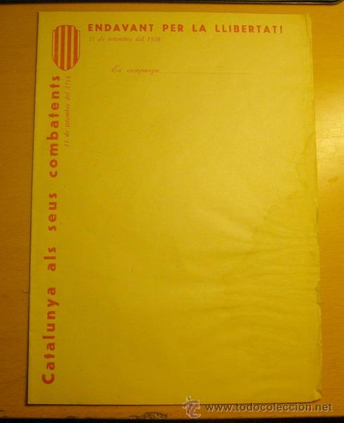 Militaria: Papel carta de soldado. Catalunya als seus combatents. Guerra Civil Espa&ntilde;ola. 1938. Batalla Ebro.