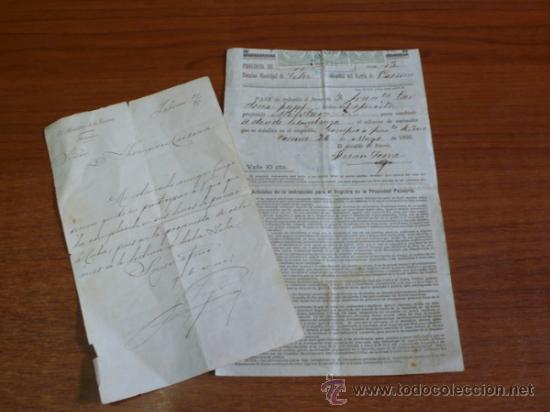 Militaria: PASE DE TRANSITO PARA UN MILITAR Y SU CABALLO DE ESPA&Ntilde;A A CUBA. 1895.
