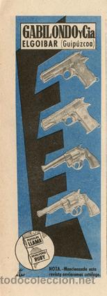 Militaria: P&aacute;gina Publicidad Original *GABILONDO y CIA. Elg&oacute;ibar (Guip&uacute;zcoa) - LLAMA y RUBY*   --- A&ntilde;o 1957