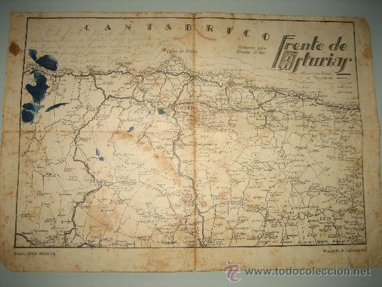 Militaria: GUERRA CIVIL - PLANO DEL FRENTE DE ASTURIAS