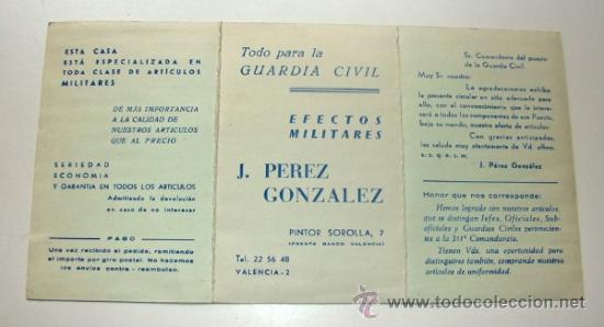 Military Antiques: PROPAGANDA ARTICULOS Y ROPA MILITAR PARA LA GUARDIA CIVIL 1970