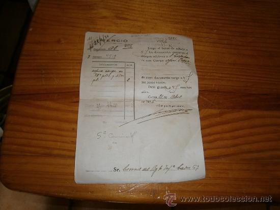 Militaria: Documento de Tercio, Ceuta, 21 de abril de 1926