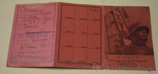 Militaria: Carnet FASCIO DI COMBATTIMENTO