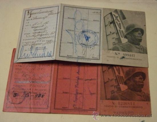 Military Antiques: Lote de 2 carnets FASCIO DI COMBATTIMENTO