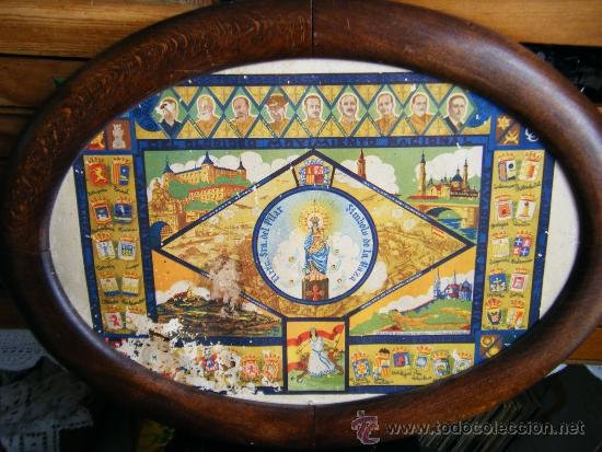 Military Antiques: NUESTRA SE&Ntilde;ORA DEL PILAR - ZARAGOZA SIMBOLO DE RAZA - ANTIGUO CARTEL