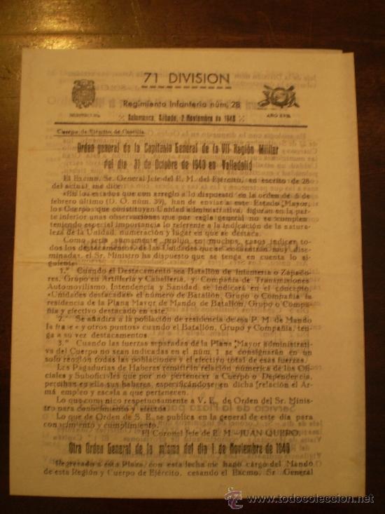 Militaria: 71 DIVISION ,REGIMIENTO DE INFANTERIA N&ordm; 28 1940 EN VALLADOLID