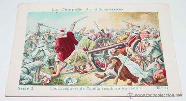 Militaria: ANTIGUO CROMO LA CAMPA&Ntilde;A DE AFRICA 1909 - GUERRA DEL RIF - SERIE 2. N&ordm; 11 - REVERSO CON PUBLICIDAD D