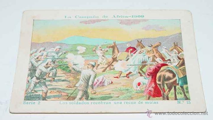 Militaria: ANTIGUO CROMO LA CAMPA&Ntilde;A DE AFRICA 1909 - GUERRA DEL RIF - SERIE 2. N&ordm; 15 - REVERSO CON PUBLICIDAD D