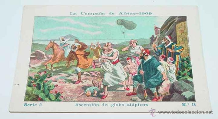 Militaria: ANTIGUO CROMO LA CAMPA&Ntilde;A DE AFRICA 1909 - GUERRA DEL RIF - SERIE 2. N&ordm; 18 - REVERSO CON PUBLICIDAD D