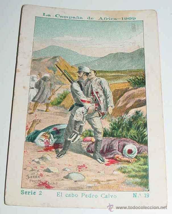 Militaria: ANTIGUO CROMO LA CAMPA&Ntilde;A DE AFRICA 1909 - GUERRA DEL RIF - SERIE 2. N&ordm; 19 - REVERSO CON PUBLICIDAD D