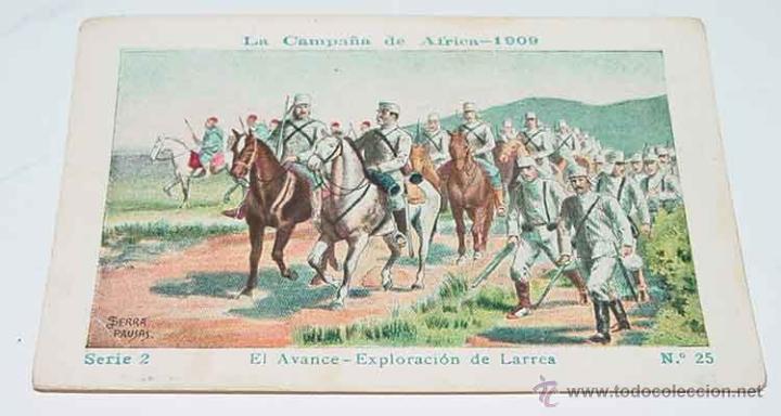 Militaria: ANTIGUO CROMO LA CAMPA&Ntilde;A DE AFRICA 1909 - GUERRA DEL RIF - SERIE 2. N&ordm; 25 - REVERSO CON PUBLICIDAD D
