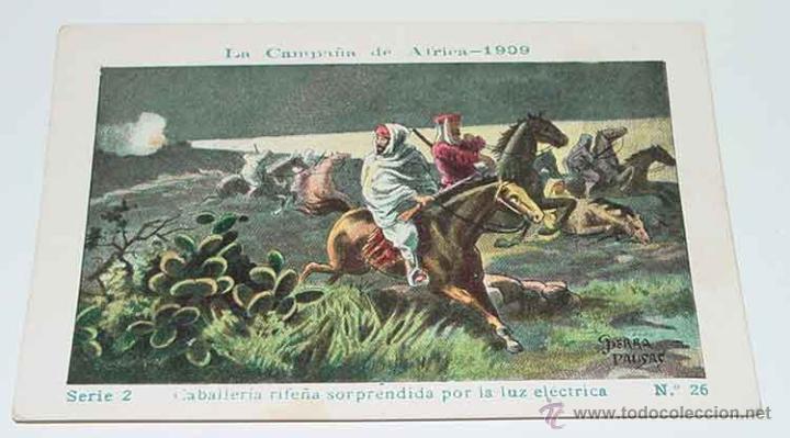 Militaria: ANTIGUO CROMO LA CAMPA&Ntilde;A DE AFRICA 1909 - GUERRA DEL RIF - SERIE 2. N&ordm; 26 - REVERSO CON PUBLICIDAD D