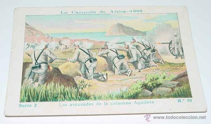Militaria: ANTIGUO CROMO LA CAMPA&Ntilde;A DE AFRICA 1909 - GUERRA DEL RIF - SERIE 2. N&ordm; 29 - REVERSO CON PUBLICIDAD D