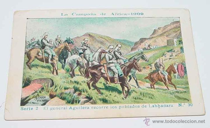 Militaria: ANTIGUO CROMO LA CAMPA&Ntilde;A DE AFRICA 1909 - GUERRA DEL RIF - SERIE 2. N&ordm; 30 - REVERSO CON PUBLICIDAD D