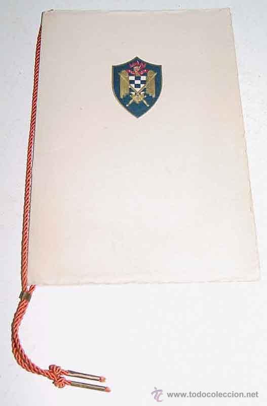 Militaria: TARJETA CONMEMORTATIVA DE LA ENTREGA DE DESPACHOS VI PROMOCION DE LAS MILICIAS NIVERSITARIAS, SEPTIE