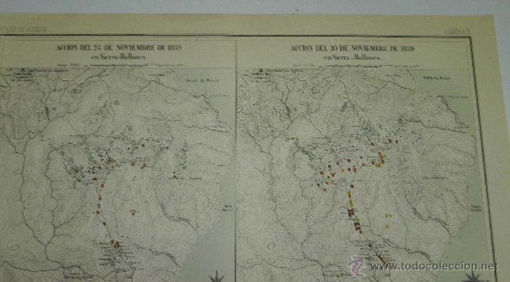 Militaria: ANTIGUA LITOGRAFIA DOBLE DE ATLAS DE AFRICA - LA GUERRA DE VAD-RAS 1860, GUERRA DE MARRUECOS, GUERRA