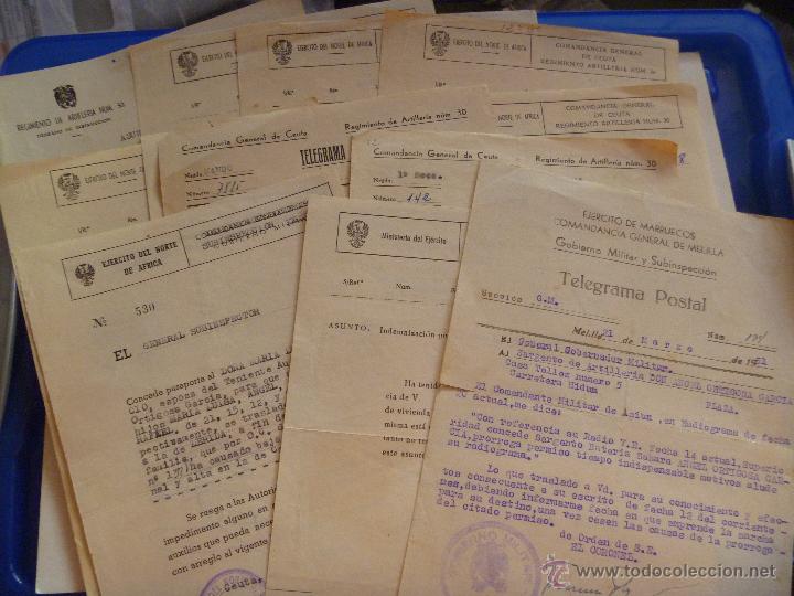 Militaria: LOTE 12 DOCUMENTOS MILITARES: REGTO. ARTILLERIA N&ordm;30 , CEUTA . NOTIFICACIONES