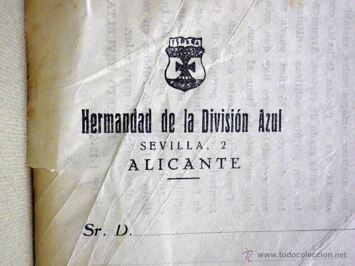 Militaria: IMPRESO, HERMANDAD DE LA DIVISI&Oacute;N AZUL, ALICANTE