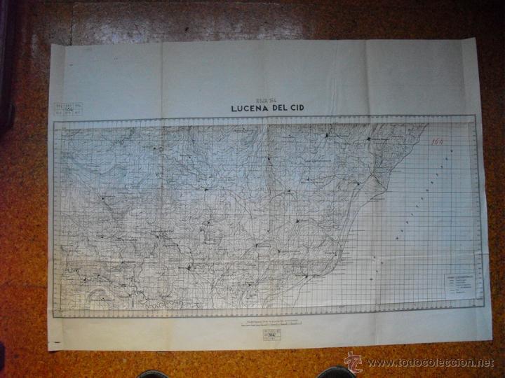 Militaria: GUERRA CIVIL MAPA DE LUCENA DEL CID EJERCITO NACIONAL ( CTV) HOJA 164  E 1:100000