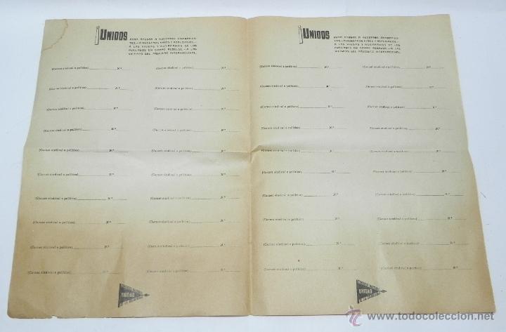 Militaria: ANTIGUO FORMULARIO GUERRA CIVIL, REPUBLICA, UNIDOS, PARA AYUDAR A NUESTROS COMBATIENTES, A NUESTROS