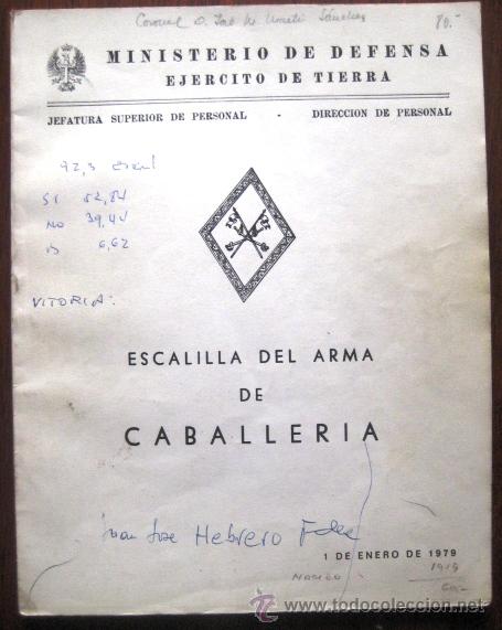 Militaria: ESCALILLA DEL ARMA DE CABALLERIA. 1979. . - Foto 1