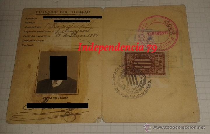 Military Antiques: Permiso de conducci&oacute;n de primera clase, rep&uacute;blica, 1936, con varios estampillados.